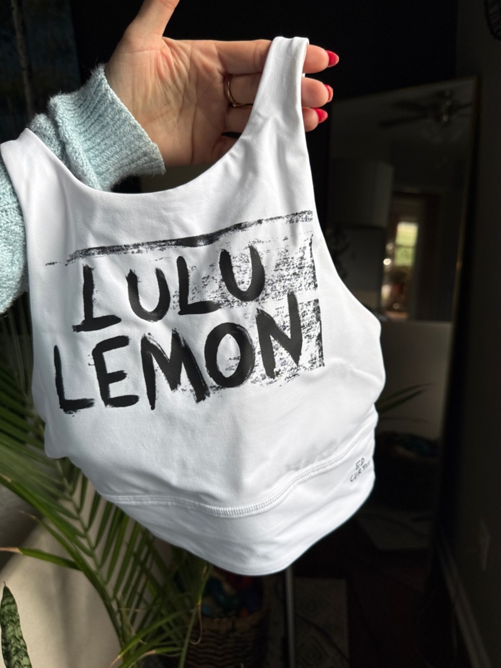 Lululemon White Graphic Sports Bra